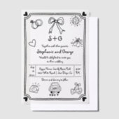 Hand getekende krabbel doodle grillige bruiloft vellum uitnodigingen (Offset)