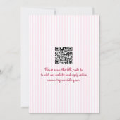 Hand getekende krabbel doodle roze QR code bruilof Kaart (Achterkant)