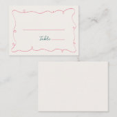 Hand Getekende Krabbel Kader Groen Roze Plaatskaartje (Voorkant / Achterkant)