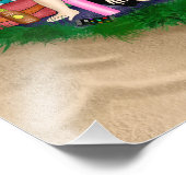 Hand-getekende kunst | Vrouw bij strand Foto Afdruk (Hoek)