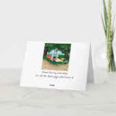 Hand-getekende kunst | Vrouw bij strand Kaart (Achterkant)