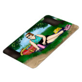 Hand-getekende kunst | Vrouw bij strand Magneet (Linkerzijde)