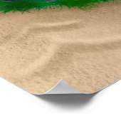 Hand-getekende kunst | Vrouw bij strand Poster (Hoek)