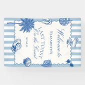 Hand Getekende Laatste Toast aan de Kust Bachelore Spandoek (Horizontaal)