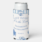 Hand Getekende Laatste Toast op de Kust Bacheloret Seltzer Blikjeskoeler (Seltzer Voorkant)