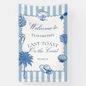 Hand Getekende Laatste Toast op de Kust Bacheloret Spandoek (Verticaal)