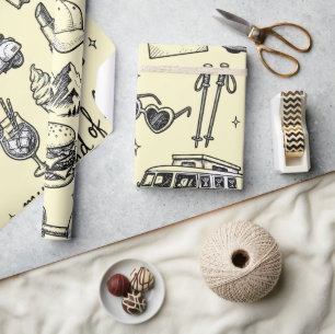 Hand Getekende Lifestyle Clipart Bundel,  Cadeaupapier