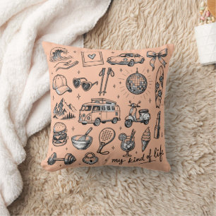 Hand Getekende Lifestyle Clipart Bundel, Kussen