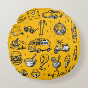 Hand Getekende Lifestyle Clipart Bundel, Rond Kussen