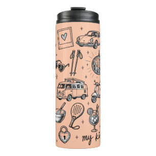 Hand Getekende Lifestyle Clipart Bundel, Thermosbeker