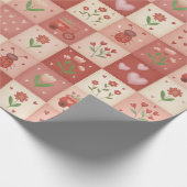 Hand Getekende Love Patchwork - Inpakpapier Rol (Hoek)