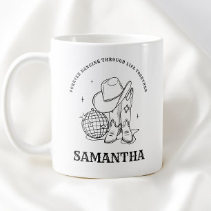 Hand Getekende Moderne Zwart-wit Western Bff Koffiemok