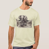 HAND GETEKENDE OLIFANT T-SHIRT (Voorkant)