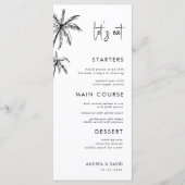 Hand Getekende Palmboom Bestemming Huwelijk Laten  Menu (Voorkant)