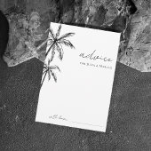 Hand Getekende Palmboom Bestemming Trouwfeest Advieskaart