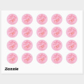 Hand Getekende Perfecte Match Roze & Rode Bachelor Ronde Sticker (Vel)