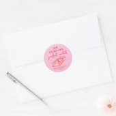 Hand Getekende Perfecte Match Roze & Rode Bachelor Ronde Sticker (Envelop)