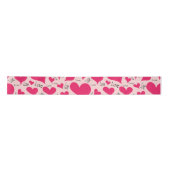 Hand-getekende Pink Heart Love Satin Ribbon Satijnen Lint (Voorkant)