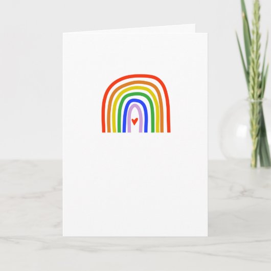 Hand getekende regenboog kleuren hart Voeg tekst K Kaart (Voorkant)