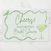 Hand Getekende Retro Margs & Huwelijk Bruidsmeisje Sparkling Wijnetiket (Enkel label)