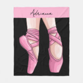 Hand getekende roze balletschoenen fleece deken (Voorkant)