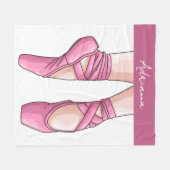 Hand getekende roze balletschoenen fleece deken (Voorkant (Horizontaal))