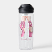 Hand getekende roze balletschoenen waterfles (Achterkant)