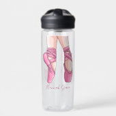 Hand getekende roze balletschoenen waterfles (Voorkant)