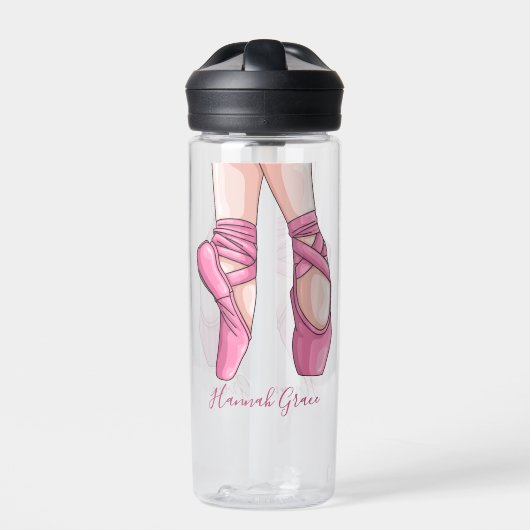 Hand getekende roze balletschoenen waterfles (Voorkant)