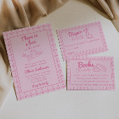 Hand getekende roze broodje in de ovenengel Baby s Kaart