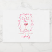 Hand Getekende Roze Een Tikkeltje Ouder Cocktail V Likeurfles Etiket (Enkel label)