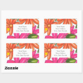 Hand getekende roze Sinaasappels bloemenpatroonlab Rechthoekige Sticker (Vel)