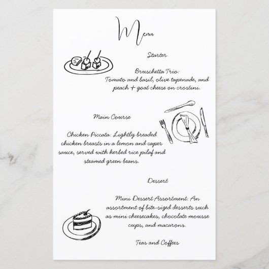 Hand getekende schets vrijgezellenfeest tijdlijn m (Achterkant)