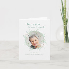 Hand getekende Sympathy Memorial Bedankt met foto