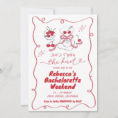Hand Getekende 'Tying the Know Martini' Bacheloret Kaart (Voorkant)