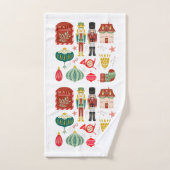  hand getekende volkskunst en notenkrakerspatroon bad handdoek (Handdoek)