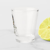 Hand Getekende Weenies en Martinis Das Shot Glas (Rechts)