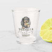 Hand Getekende Weenies en Martinis Das Shot Glas (Voorkant)