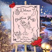 Hand getekende whimisical doodle Christmas Party Poster