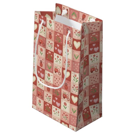 Hand Getekende Zoete Patchwork - Cadeautas (Achterkant Gekanteld)