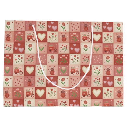 Hand Getekende Zoete Patchwork - Grote Cadeautas (Achterkant)