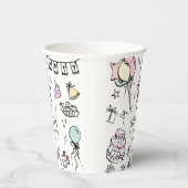 Hand getrokken 1e verjaardag papieren bekers (Rechts)