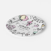 Hand getrokken 1e verjaardag papieren bordje (Gekanteld)