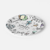 Hand getrokken 1e verjaardag papieren bordje (Gekanteld)