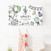 Hand getrokken 1e verjaardag spandoek (Insitu)