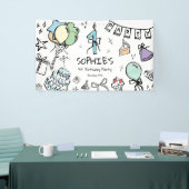 Hand getrokken 1e verjaardag spandoek (Beurs)