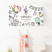 Hand getrokken 1e verjaardag spandoek (Insitu)