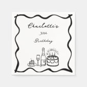 Hand getrokken 30e verjaardag servet (Voorkant)