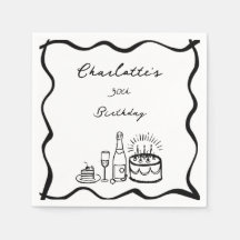 Hand getrokken 30e verjaardag