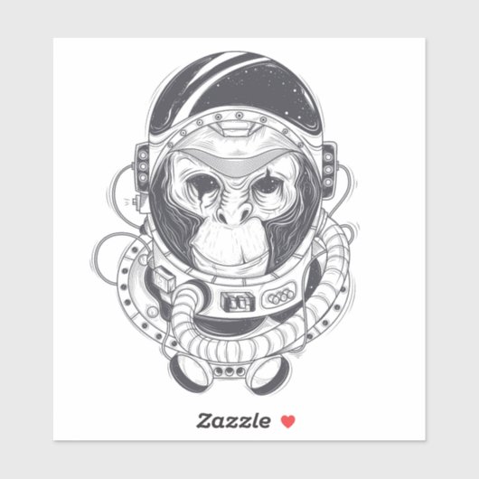 Hand getrokken aap sticker (Vel)